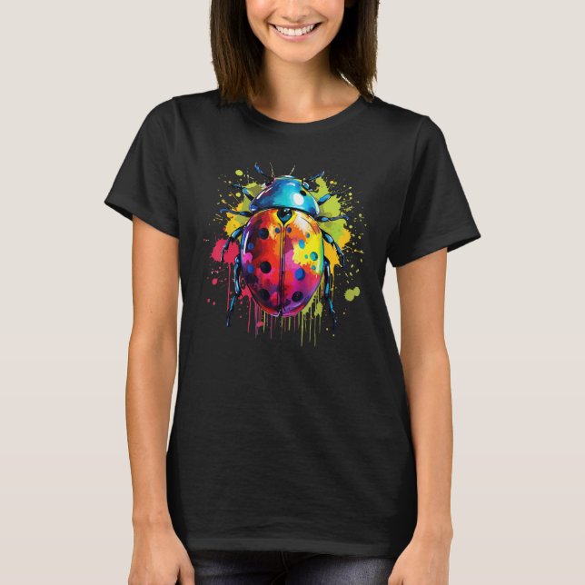 Camiseta Arte Colorida Ladybug Nature Lover (Frente)