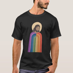 Camiseta Arte Colorida LGBT Católica Jesus e Cristo Inocent