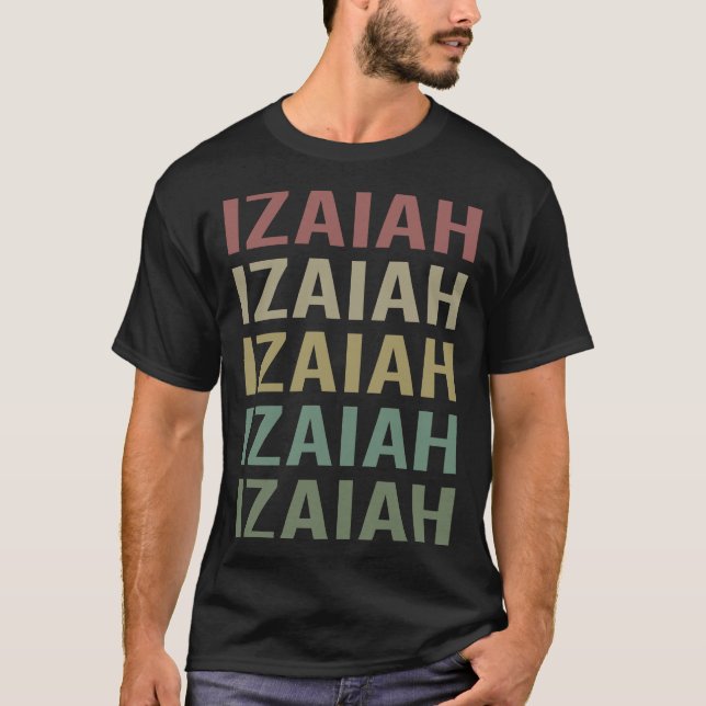 Camiseta Arte Colorida - Nome Izaiah (Frente)