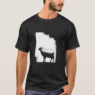 Camiseta Arte com Estêncil de Ovinos