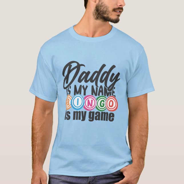 Camiseta Arte com palavras Cool Daddy Bingo  (Frente)
