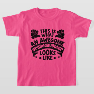 Camiseta Arte com palavras da neta legal incrível 