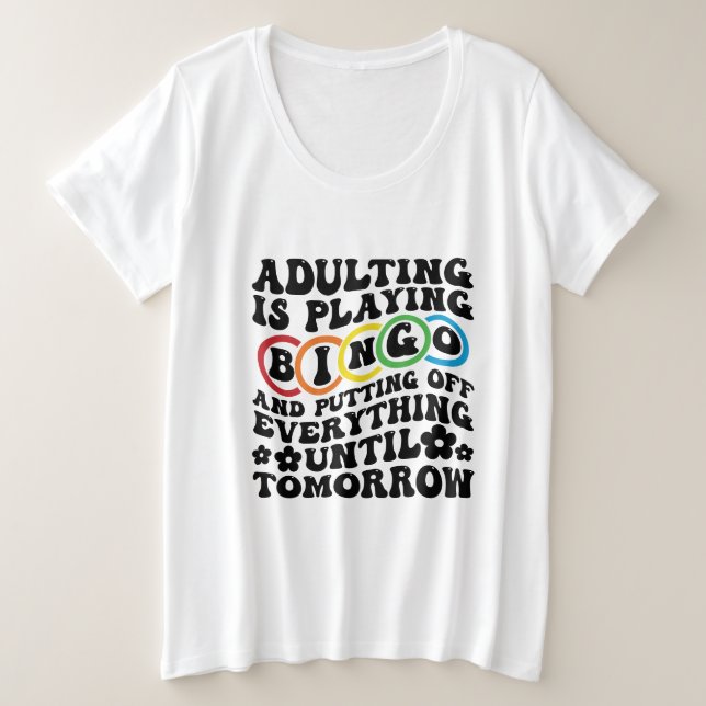 Camiseta Arte com palavras de Bingo engraçado  (Frente do Design)