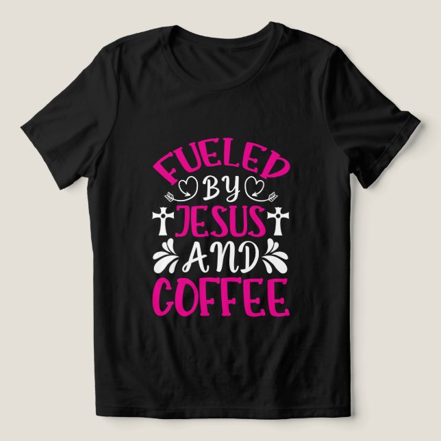 Camiseta Arte com palavras de café Jesus fofo (Design frontal)