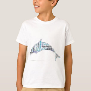 Camiseta Arte com Palavras de Golfinho