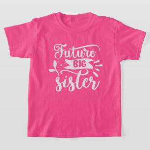 Camiseta Arte com palavras de Irmã Mais Velha Futurista Fof