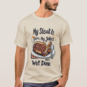 Camiseta Arte com palavras de piadas engraçadas de bife gre