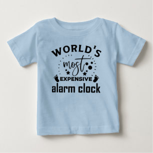 Camiseta Arte com palavras de relógio despertador caro de m