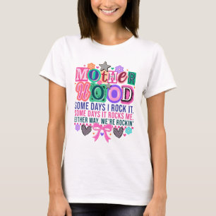 Camiseta Arte com palavras engraçadas sobre maternidade roc