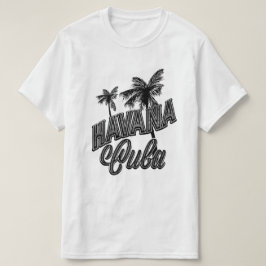 Camiseta Arte com tipografia vintage de Havana Cuba.