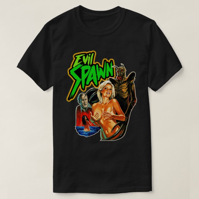 Camiseta Arte Com Ventilador Clássica De Horror Com Cabeça  (Frente do Design)