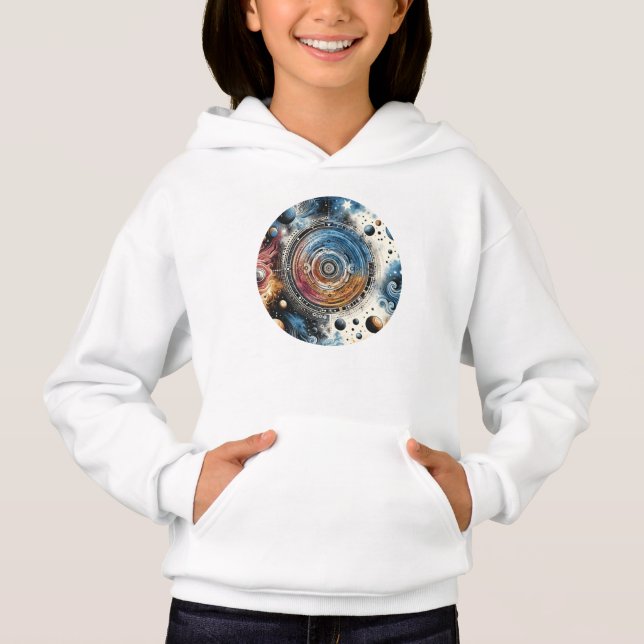 Camiseta Arte Cósmica Futurística Batik - Design de Espaço (Frente)