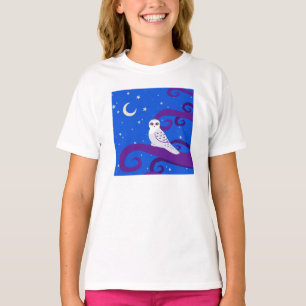 Camiseta Arte crescente da floresta da noite da lua da