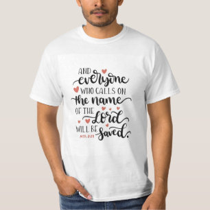 Camiseta Arte Cristã de Amor Coração Escritura Inspirada na