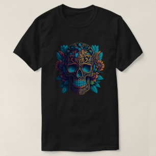 Camiseta Arte Crônica do Açúcar - Pele Flor Preta e Dourada