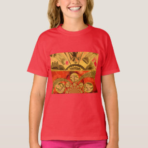 Camiseta Arte Cultural Africana: Design Vermelho Ouro Rico