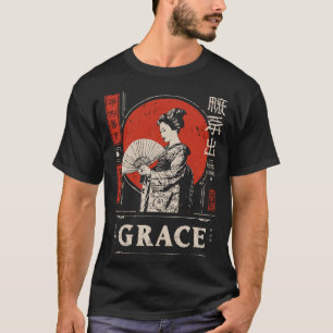 Camiseta Arte Cultural Sun Vermelha Japonesa tradicional Ge