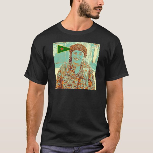Camiseta Arte curdo do lutador 2 de YPJ (Frente)