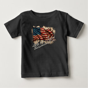 Camiseta Arte da Bandeira Americana Vintage para 4 de Julho
