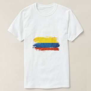 Camiseta Arte da Bandeira da Colômbia