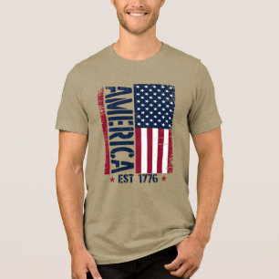 Camiseta Arte da Bandeira Patriótica Vintage EUA América Es