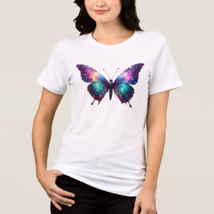 Camiseta Arte da Borboleta Galáxica - Borboleta Brilhante C