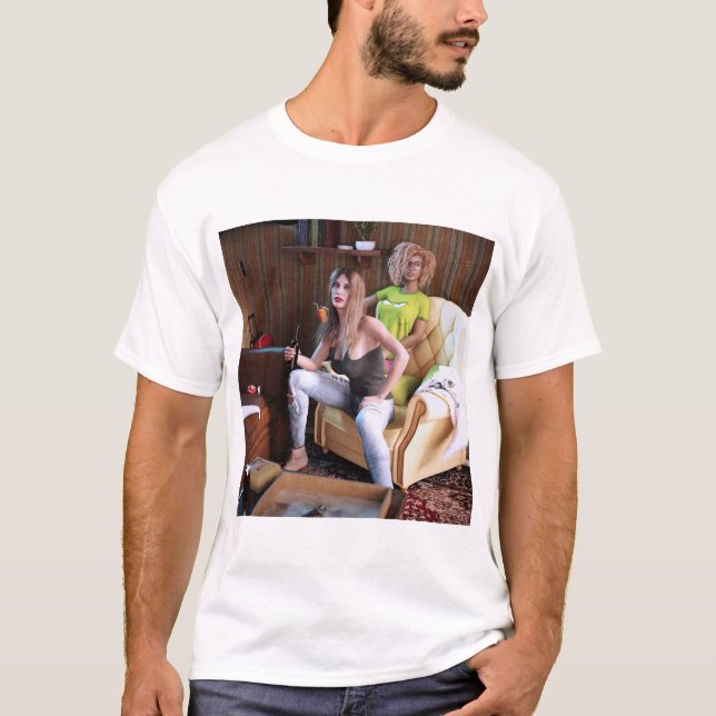 Camiseta Arte da Capa 7 Roommates Mortais - Impressão de Ar (Frente)