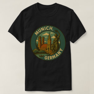 Camiseta Arte da Cidade de Munique Alemanha
