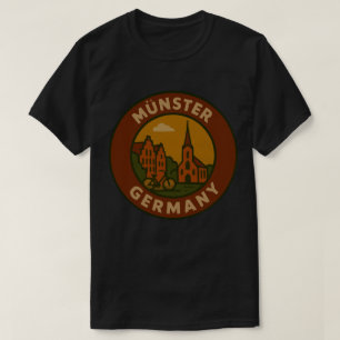 Camiseta Arte da Cidade de Münster Alemanha