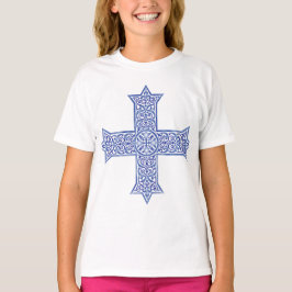 Camiseta Arte da Cruz Copta Azul Lapis Premium
