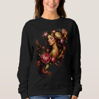 Camiseta Arte da Deusa Floral Elegante