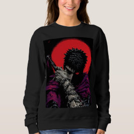 Camiseta Arte da Espada da Lua Vermelha do Guerreiro Anime
