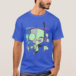 Camiseta Arte da face dividida do Gridechno do Doom Gir do