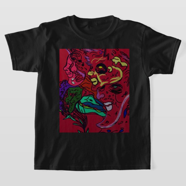Camiseta Arte da Galáxia da Lua Abstrata (Postura )