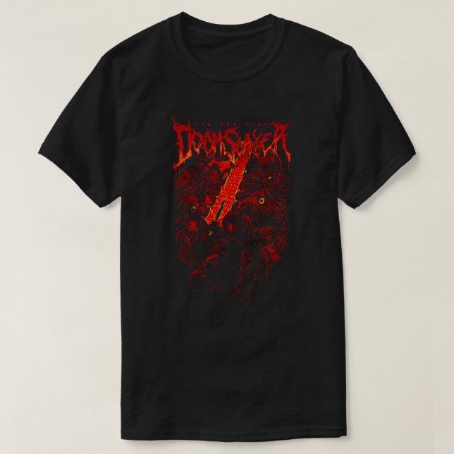 Camiseta Arte da Ira Infernal do Doomslayer (Frente do Design)