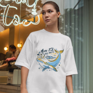 Camiseta Arte da Linha de Natação de Baleia
