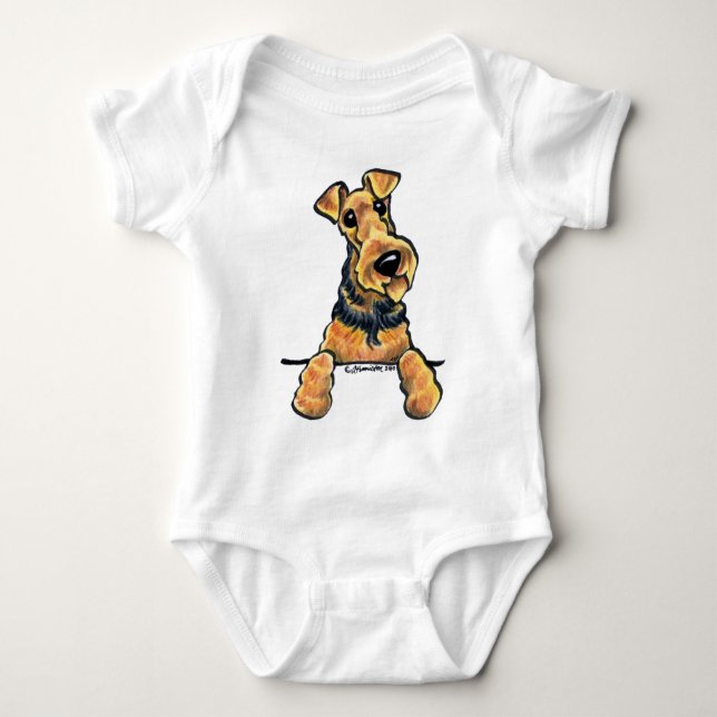 Camiseta Arte da Linha Terrier Airedale (Frente)