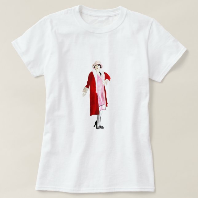 Camiseta Arte da menina da língua VIntage (Frente do Design)