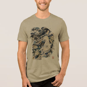 Camiseta Arte da Mulher de Neve Japonesa Yokai de Inverno