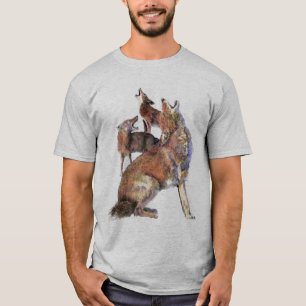 Camiseta Arte da natureza animal dos chacais do urro da