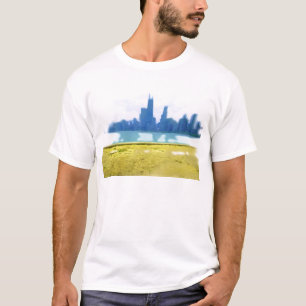 Camiseta Arte da Silhueta de Chicago com Aerógrafo