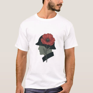 Camiseta Arte da Silhueta do Soldado do Remembrance Vermelh