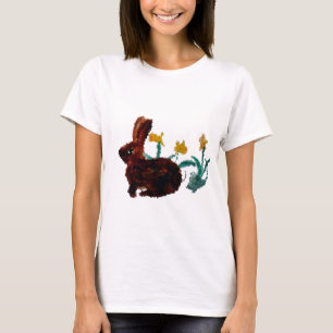 Camiseta Arte Daffodil do Coelho Primavera