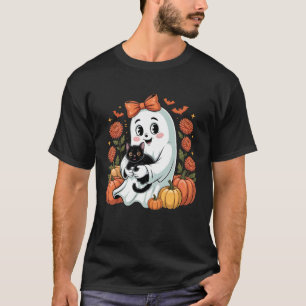 Camiseta Arte de Abóbora de Halloween de Fantasma Fofo Segu