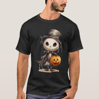 Camiseta Arte de Abóbora do Esqueleto de Halloween - Autumn