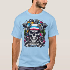 Camiseta Arte de Academia Vibrante de Crânio Motivacional M