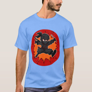 Camiseta Arte de Ação Ninja de Desenho Animado Dinâmico Gar