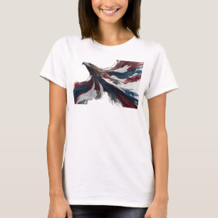 Camiseta Arte de Águia Abstrata Dourada Ousada
