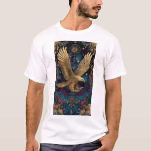Camiseta arte de águia dourada celestial