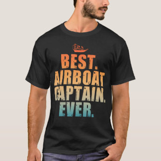 Camiseta Arte de Airboat Para Homens Mulheres Capitão do Ai